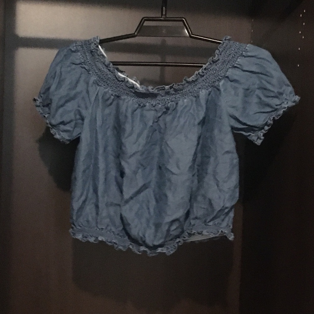 Off-The-Shoulder Iris Jean Crop Top